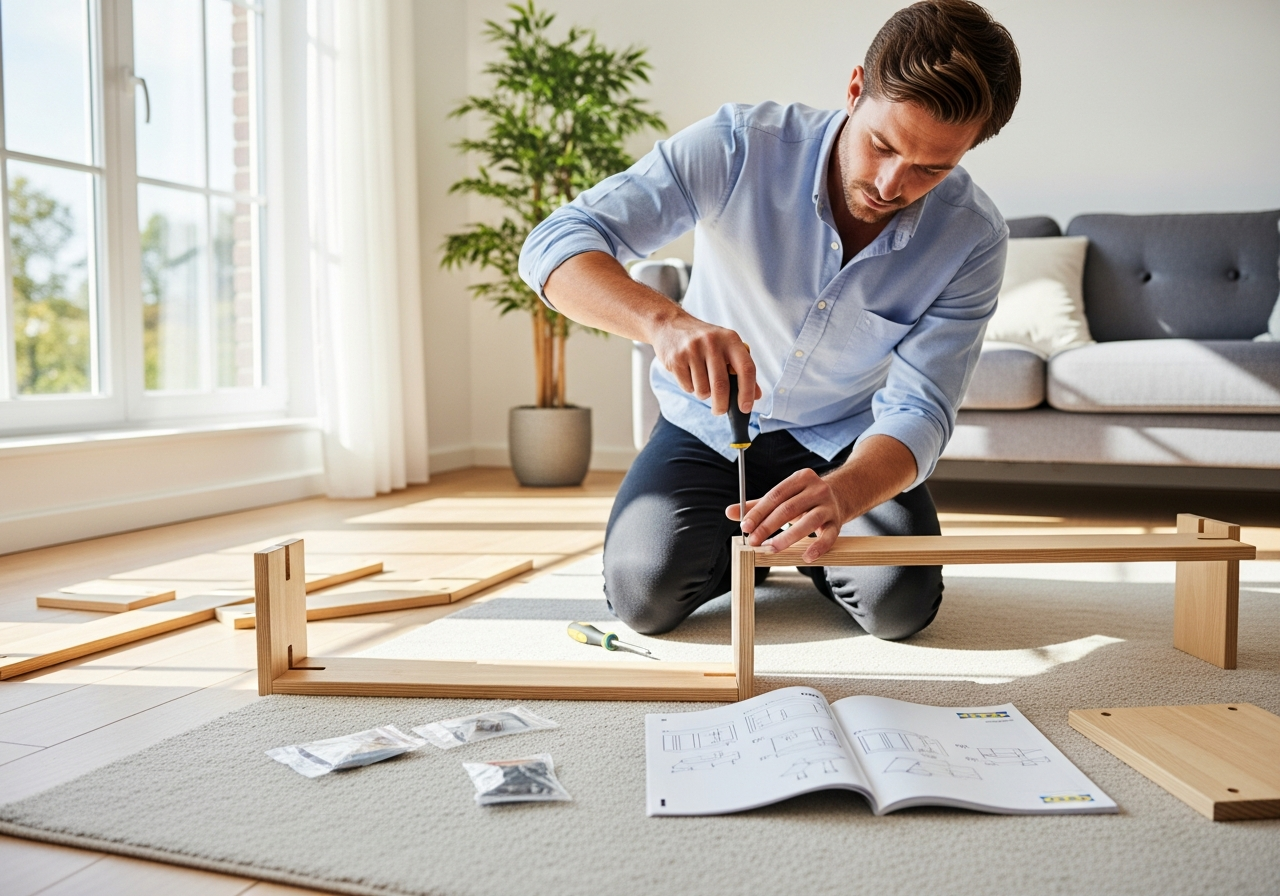 Montador profesional montando mueble IKEA en Valencia
